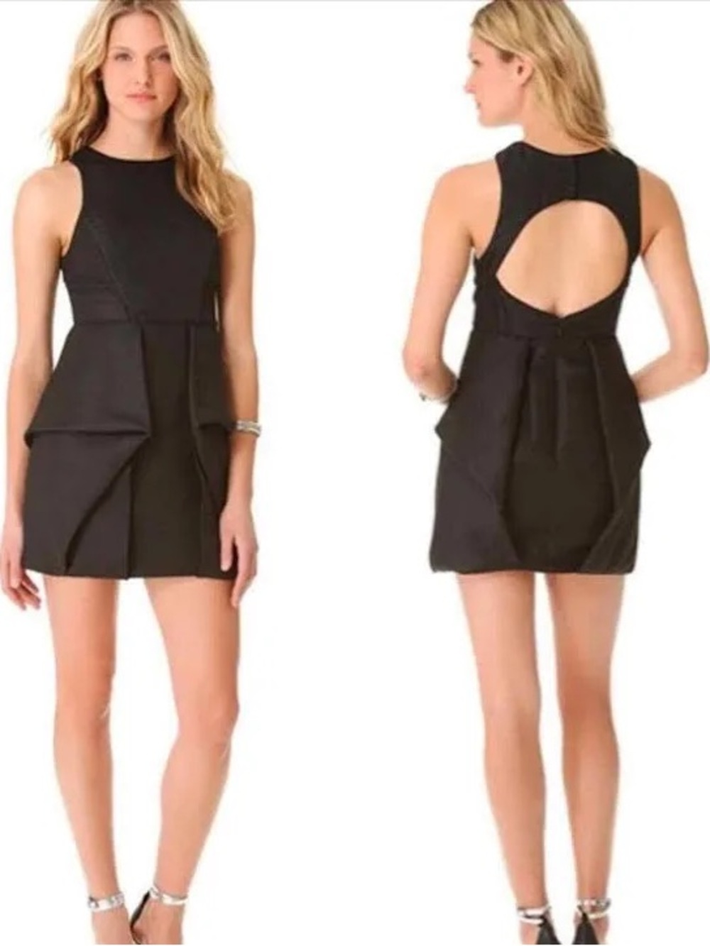 Blue Tibi Simona Pleated Cocktail Dress